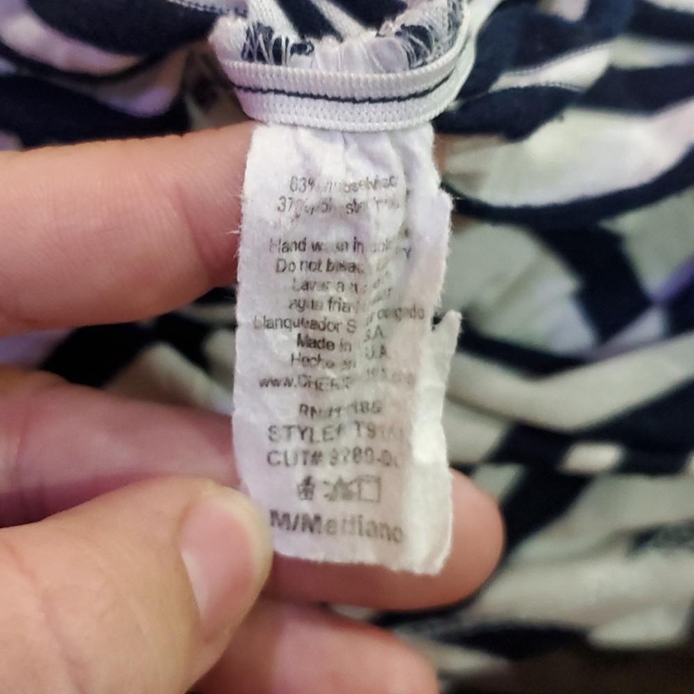 Cherish black white striped blouse M - Picture 7 of 7